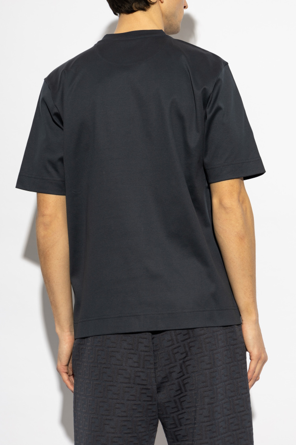 Tシャツ・カットソー FENDI Men T-shirt Navy FY0936ARYR F0QB0 T-Shirt Cotton Blue | Fendi